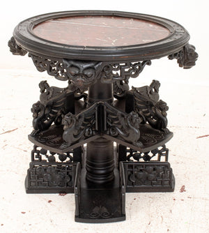 Unusual Chinese Carved Marble Topped Curio Table (8920556994867)