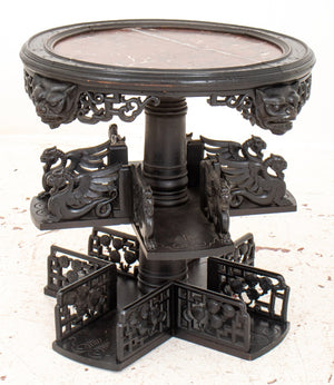 Unusual Chinese Carved Marble Topped Curio Table (8920556994867)