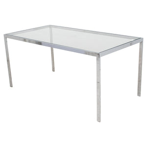 Knoll Style Chrome and Glass Table (8920567120179)