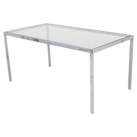 Knoll Style Chrome and Glass Table