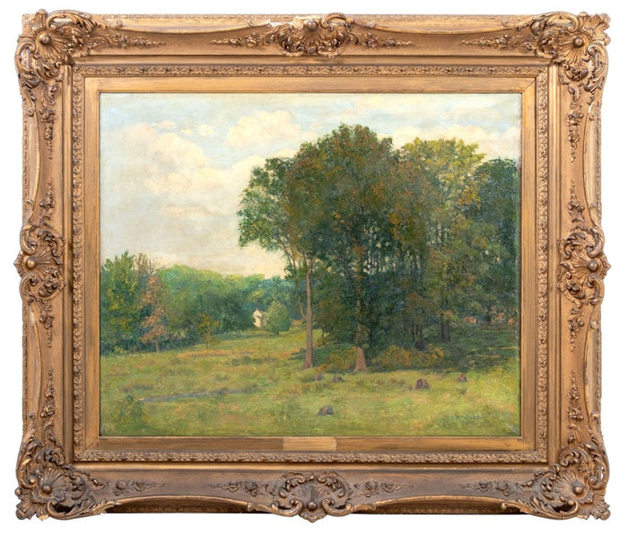 American School Pasture Scene Oil on Canvas, 1911