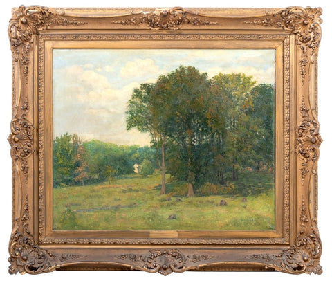 American School Pasture Scene Oil on Canvas, 1911