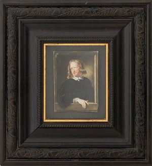 French Gilles Blondeau Portrait Miniature, 17th C.