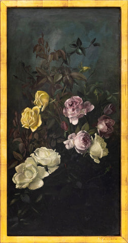 Floral Still Life Scene Oil on Canvas