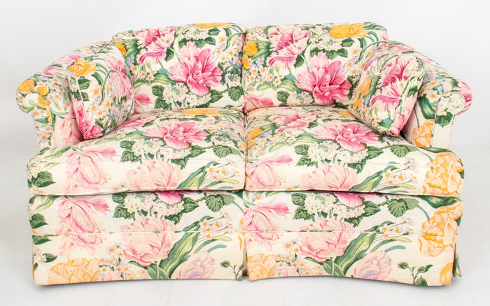 Floral Chintz Slipcovered Upholstered Sofa