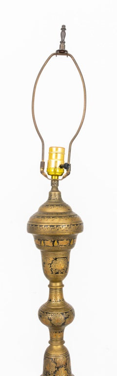 Moroccan Engraved Brass Floor Lamp (8920564826419)