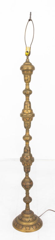 Moroccan Engraved Brass Floor Lamp (8920564826419)