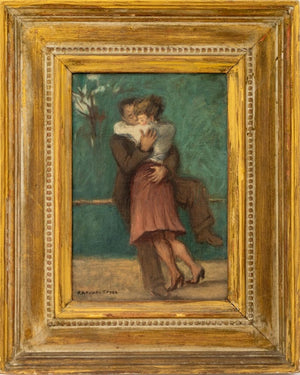 Raphael Soyer Couple Embracing Oil on Canvas (9832692908339)