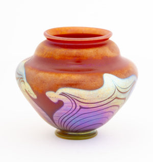 Louis Comfort Tiffany Red Favrile Glass Vase (9898240540979)