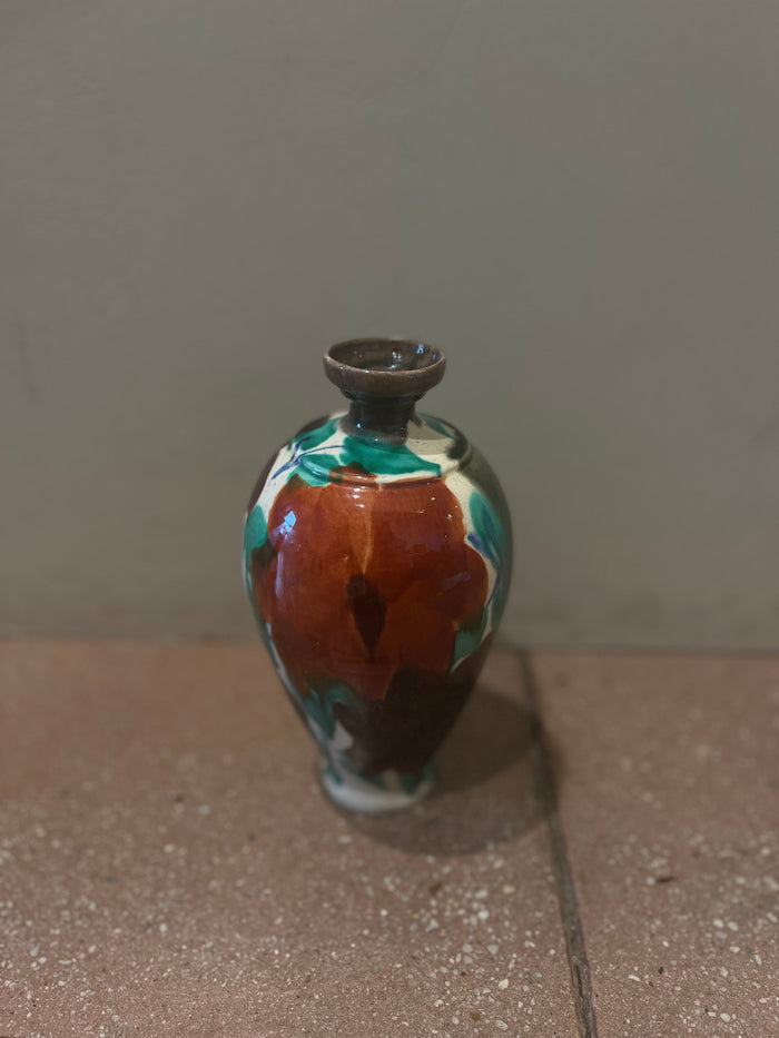 Mexican Handpainted Pottery Vase circa 1950