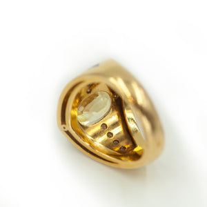 18kt Yellow Gold Sapphire and Diamond Enamel Ring (8318390305075)