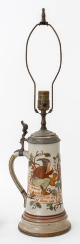 German Bier Stein Mounted as a Lamp