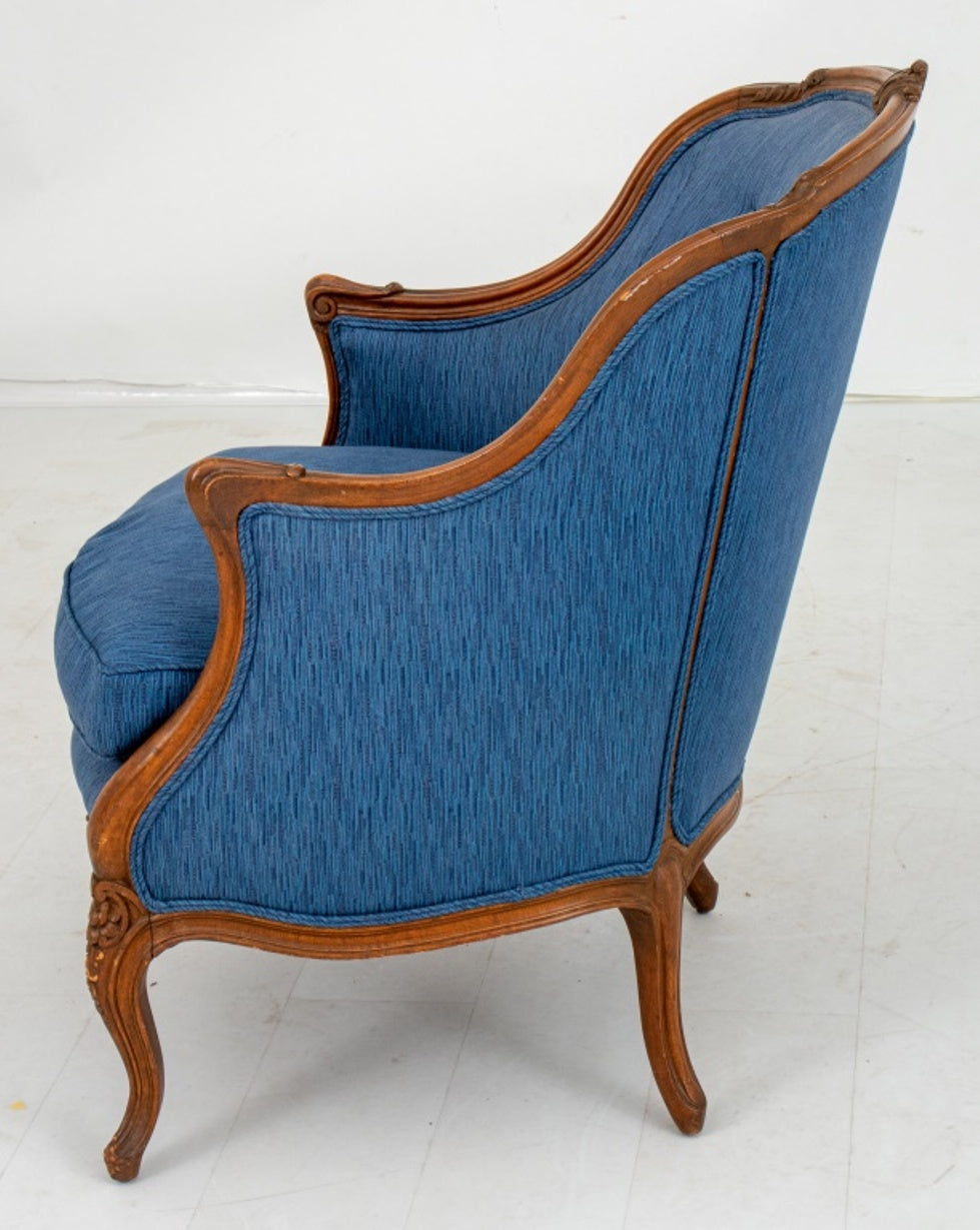 French Bergere Chair Louis XV Style Down Filled Upholstery L