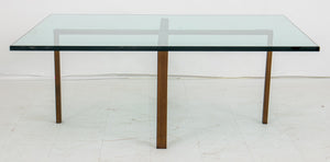 Mies van der Rohe Style Brass and Glass Low Table (8508072722739)