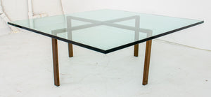 Mies van der Rohe Style Brass and Glass Low Table (8508072722739)