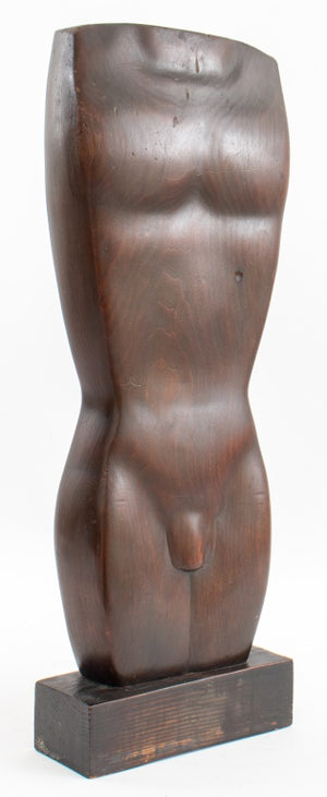 Signed Modernist Sculpture of a Nude Man (8512396919091)