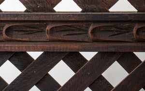 Anglo Indian Wooden Lattice Three Panel Screen (8470215164211)