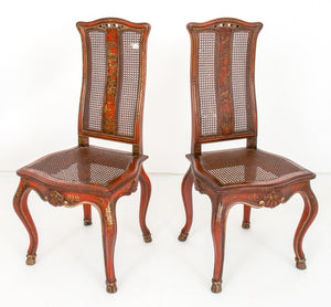 George I Style Japanned and Caned Side Chairs, Pair (8470048112947)