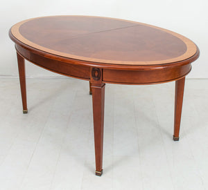 Neoclassical Manner Oval Veneered Dining Table (8457196077363)