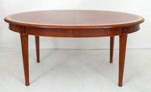 Neoclassical Manner Oval Veneered Dining Table (8457196077363)