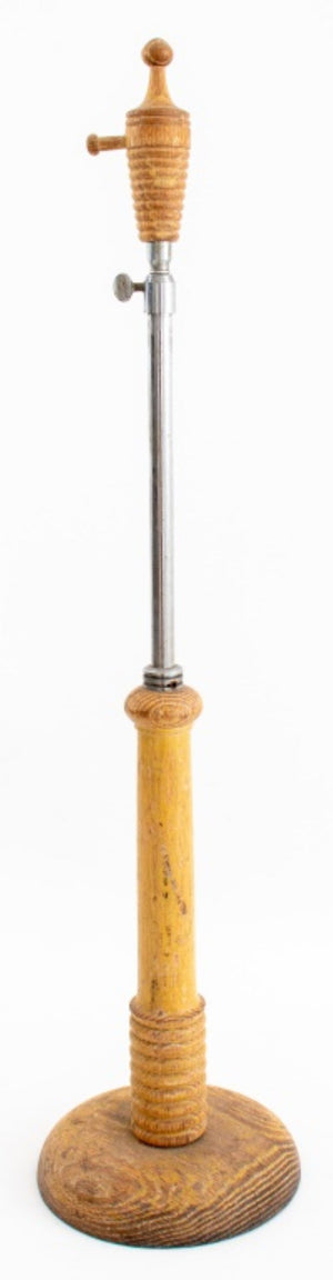 Vintage Turned Adjustable Wooden Lamp Base (8948671709491)