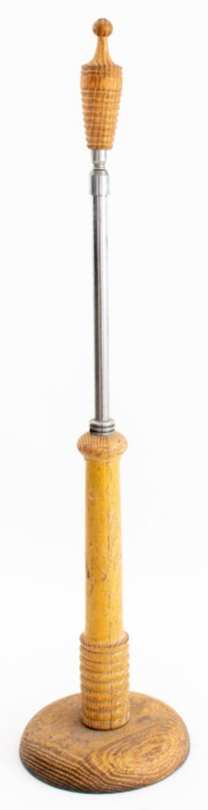 Vintage Turned Adjustable Wooden Lamp Base (8948671709491)