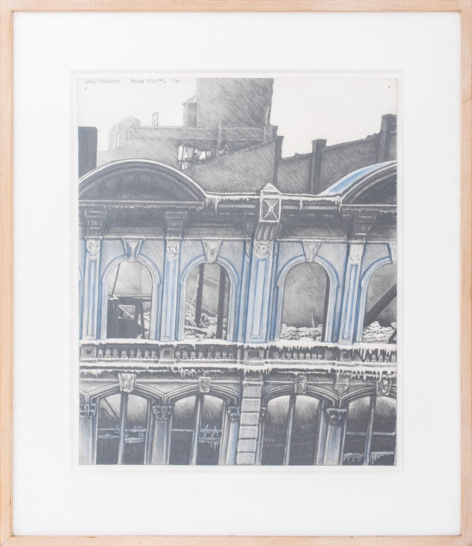 David Hendricks "Facade #2" Pencil on Paper, 1981