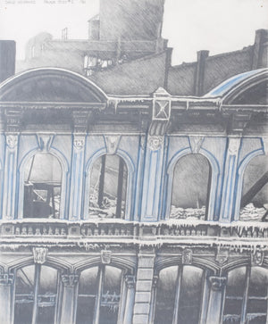 David Hendricks "Facade #2" Pencil on Paper, 1981 (9309029859635)