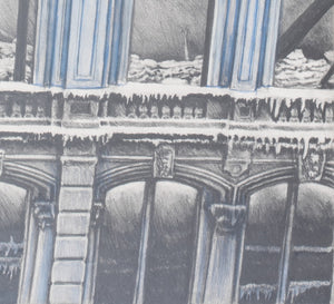 David Hendricks "Facade #2" Pencil on Paper, 1981 (9309029859635)