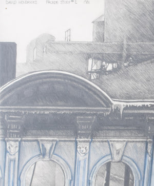 David Hendricks "Facade #2" Pencil on Paper, 1981 (9309029859635)