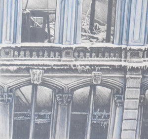 David Hendricks "Facade #2" Pencil on Paper, 1981 (9309029859635)