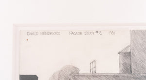 David Hendricks "Facade #2" Pencil on Paper, 1981 (9309029859635)