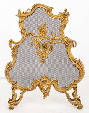 Rococo Revival Style Gilt Brass Fire Screen (8379329970483)