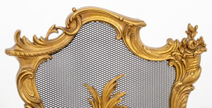 Rococo Revival Style Gilt Brass Fire Screen (8379329970483)