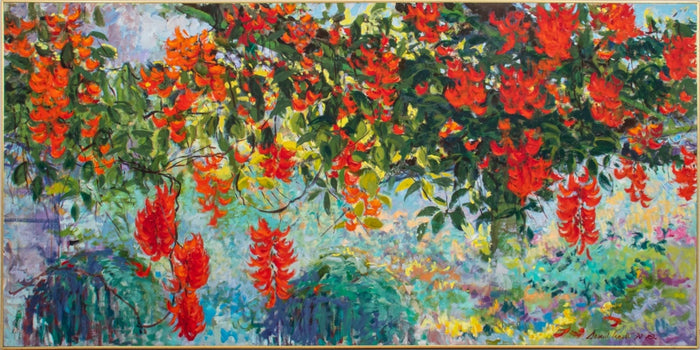 Daniel Knoll Impressionistic Floral Oil on Canvas