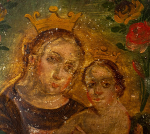 Madonna and Child, Oil on Tin, 19th C (8409432916275)