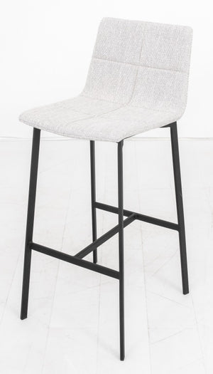Modern Grey Boucle Upholstered Bar Stools, Set of Four (8552057274675)