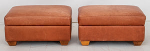 Art Deco Style Leather Ottomans (8383610192179)