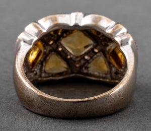 10K White Gold Citrine Diamond Ring (8819793101107)