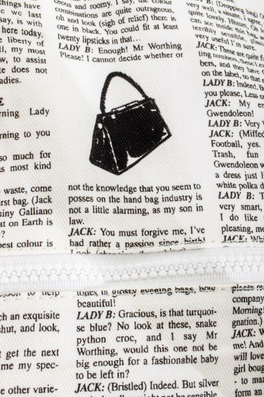 John Galliano Newsprint Oversized Bag – Showplace