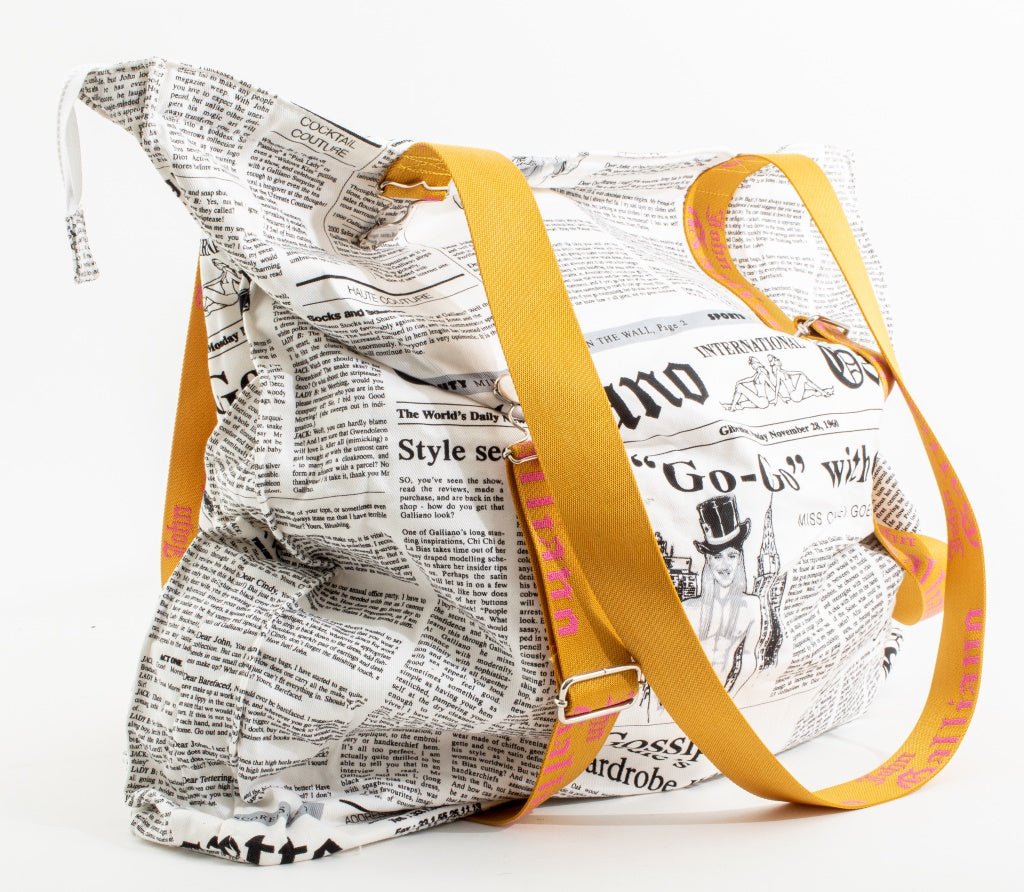 John Galliano Newsprint Oversized Bag – Showplace