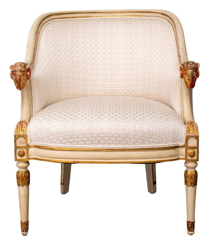 Italian Empire Style Bergere or Tub Chair