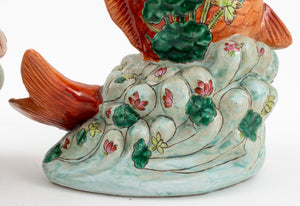 Chinese Export Porcelain Koi Fish Form Vases (8443712471347)