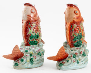 Chinese Export Porcelain Koi Fish Form Vases (8443712471347)