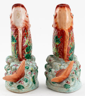 Chinese Export Porcelain Koi Fish Form Vases (8443712471347)