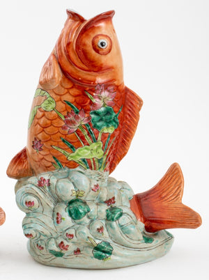 Chinese Export Porcelain Koi Fish Form Vases (8443712471347)