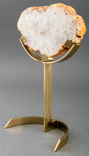 Quartz Crystal Mineral Specimen on Brass Stand (8406315106611)