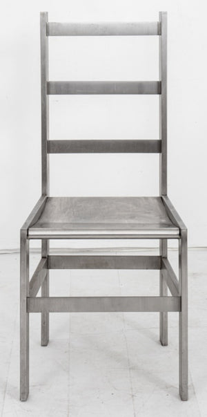 Modernist Stainless Steel Ladderback Chair (8429076283699)