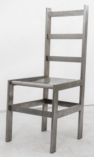 Modernist Stainless Steel Ladderback Chair (8429076283699)