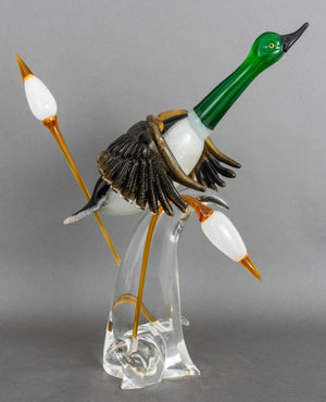 Oscar Zanetti Murano Glass Mallard Duck Sculpture (8557099057459)